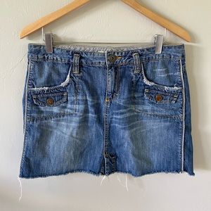 Tommy Hilfiger distressed jean mini skirt